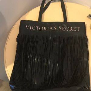Victoria’s Secret black fringe tote